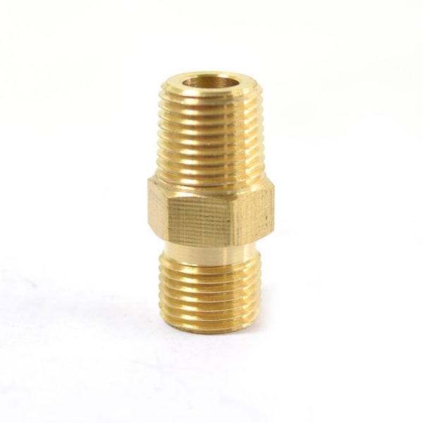 Interstate Pneumatics 1/8 Inch NPSM Male x 1/8 Inch NPTF Male - Ball Seat Brass Adapter FA212B - main